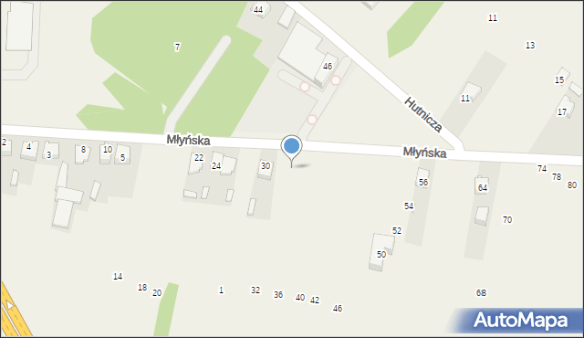 Nowa Wieś, Młyńska, 34, mapa Nowa Wieś