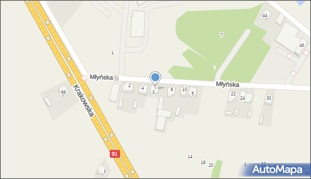 Nowa Wieś, Młyńska, 6, mapa Nowa Wieś