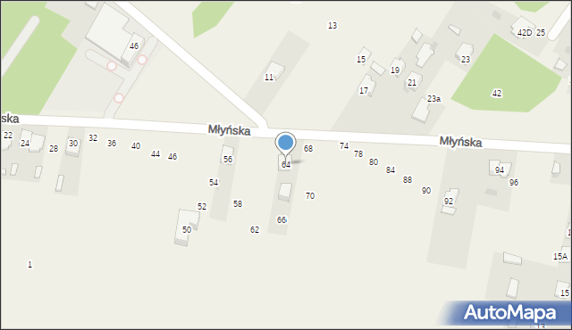 Nowa Wieś, Młyńska, 64, mapa Nowa Wieś