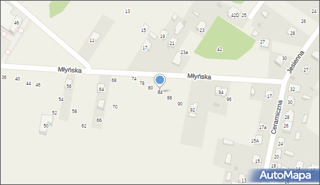 Nowa Wieś, Młyńska, 84, mapa Nowa Wieś