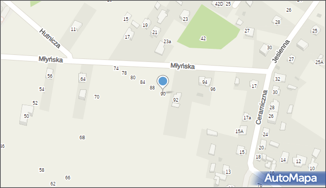 Nowa Wieś, Młyńska, 90, mapa Nowa Wieś