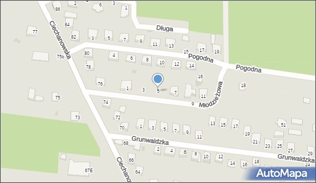 Nowe Miasto, Młodzieżowa, 5, mapa Nowe Miasto