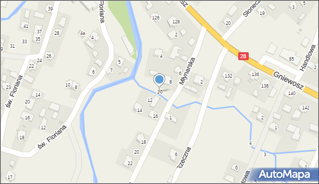 Nowosielce, Młynarska, 10, mapa Nowosielce