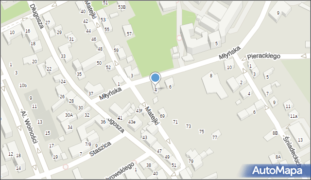 Nowy Sącz, Młyńska, 4, mapa Nowego Sącza
