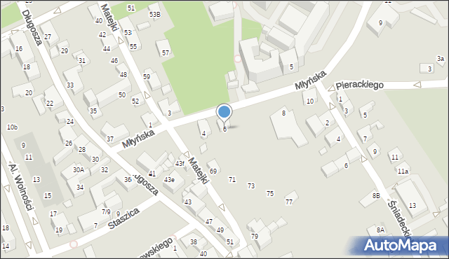 Nowy Sącz, Młyńska, 6, mapa Nowego Sącza