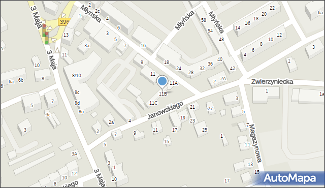 Oława, Młyńska, 11B, mapa Oława