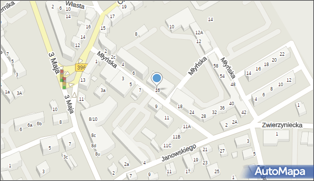 Oława, Młyńska, 16, mapa Oława