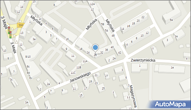 Oława, Młyńska, 28, mapa Oława