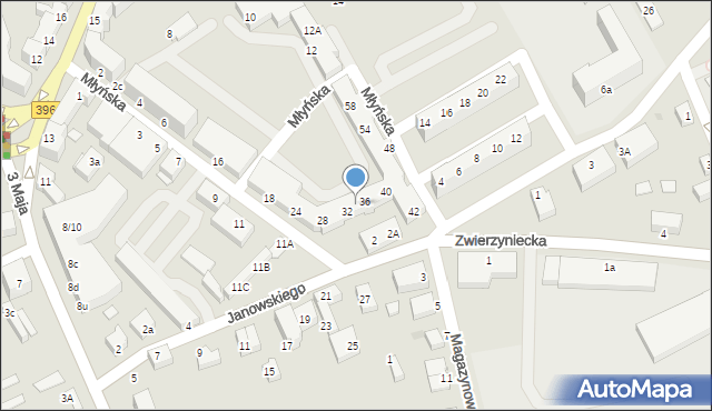 Oława, Młyńska, 34, mapa Oława