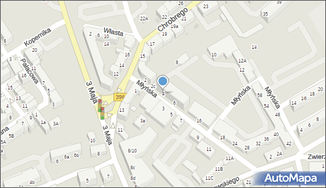 Oława, Młyńska, 4, mapa Oława