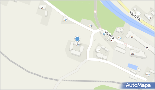 Ołdrzychowice Kłodzkie, Młyńska, 28, mapa Ołdrzychowice Kłodzkie