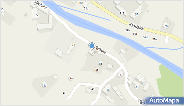 Ołdrzychowice Kłodzkie, Młyńska, 3, mapa Ołdrzychowice Kłodzkie