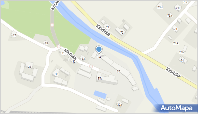 Ołdrzychowice Kłodzkie, Młyńska, 34, mapa Ołdrzychowice Kłodzkie