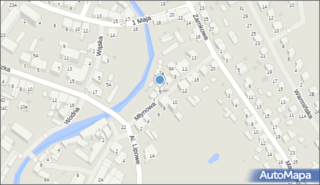 Olecko, Młynowa, 5, mapa Olecko