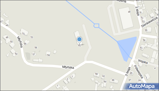 Opalenica, Młyńska, 61, mapa Opalenica