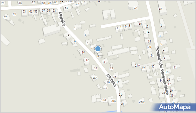 Opalenica, Młyńska, 9, mapa Opalenica