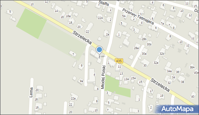 Opole, Młodej Polski, 2, mapa Opola