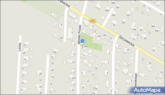 Opole, Młodej Polski, 3, mapa Opola