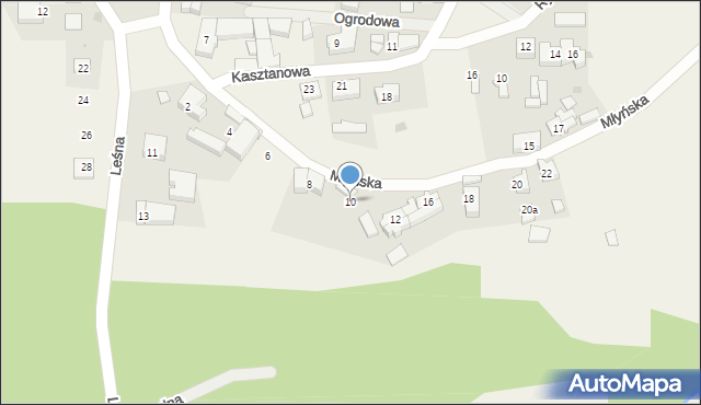 Osłonino, Młyńska, 10, mapa Osłonino