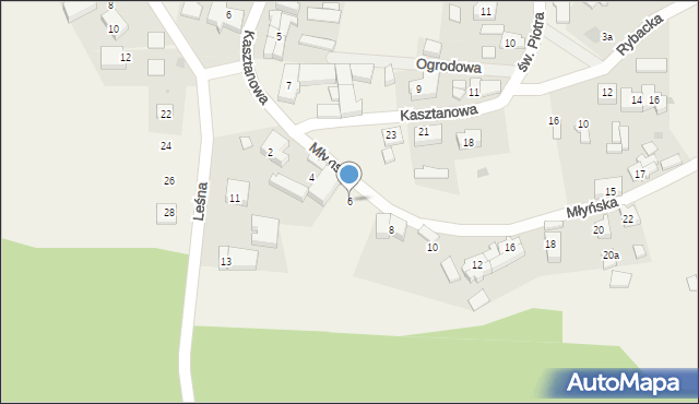 Osłonino, Młyńska, 6, mapa Osłonino