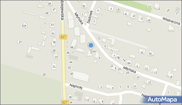 Ostrów Mazowiecka, Młyńska, 2, mapa Ostrów Mazowiecka