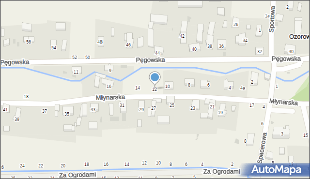 Ozorowice, Młynarska, 12, mapa Ozorowice