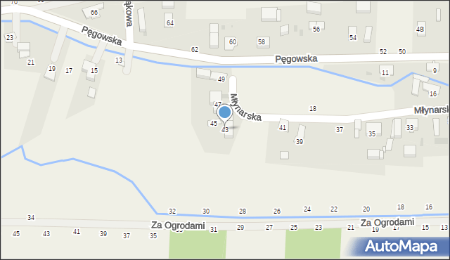 Ozorowice, Młynarska, 43, mapa Ozorowice