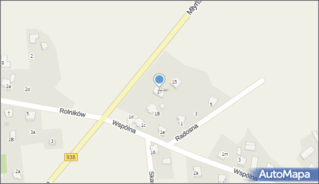 Pawłowice, Młyńska, 17, mapa Pawłowice