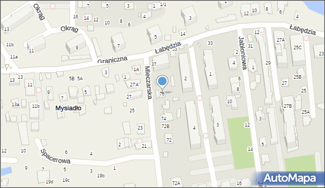 Piaseczno, Mleczarska, 76, mapa Piaseczno