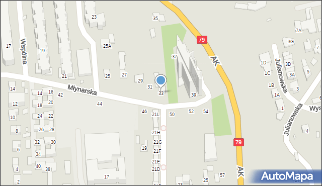 Piaseczno, Młynarska, 33, mapa Piaseczno