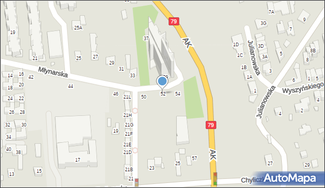 Piaseczno, Młynarska, 52, mapa Piaseczno