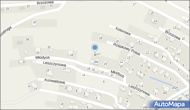 Pietrzykowice, Młodych, 16, mapa Pietrzykowice