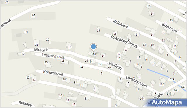 Pietrzykowice, Młodych, 16a, mapa Pietrzykowice