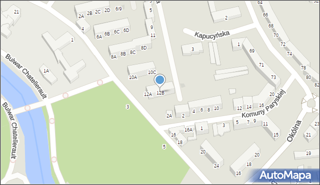 Piła, Młodych, 12B, mapa Piły