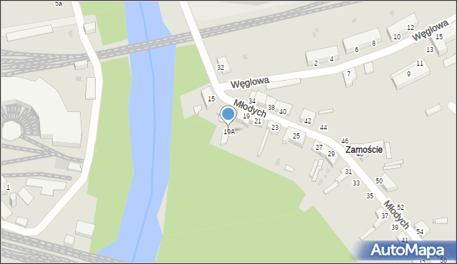 Piła, Młodych, 19A, mapa Piły