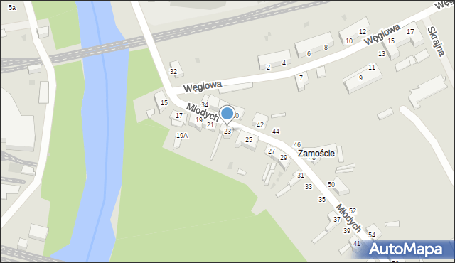 Piła, Młodych, 23, mapa Piły