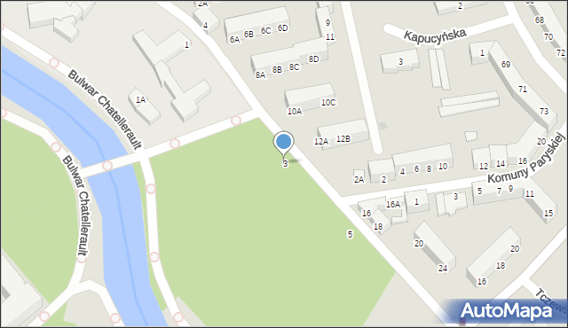 Piła, Młodych, 3, mapa Piły