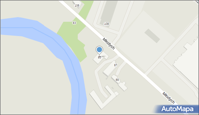 Piła, Młodych, 85, mapa Piły