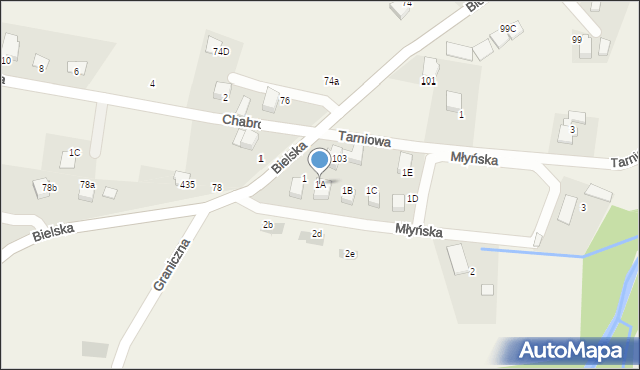 Pisarzowice, Młyńska, 1A, mapa Pisarzowice