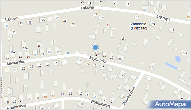 Piszczac, Młynarska, 14, mapa Piszczac