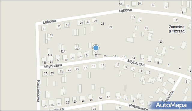 Piszczac, Młynarska, 22, mapa Piszczac