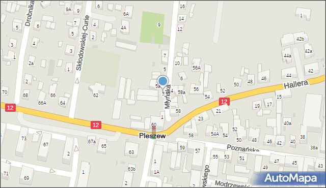 Pleszew, Młyńska, 3, mapa Pleszew