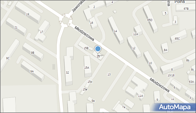 Płońsk, Młodzieżowa, 15, mapa Płońsk