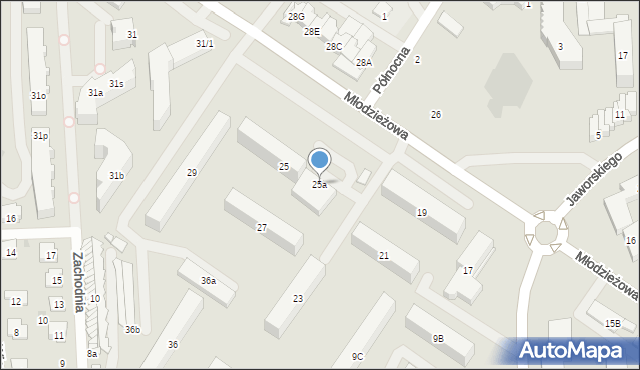 Płońsk, Młodzieżowa, 25a, mapa Płońsk
