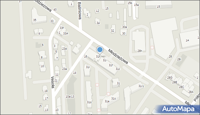 Płońsk, Młodzieżowa, 31k, mapa Płońsk