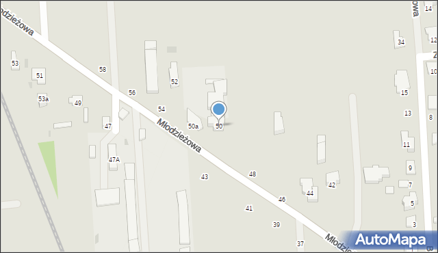 Płońsk, Młodzieżowa, 50, mapa Płońsk