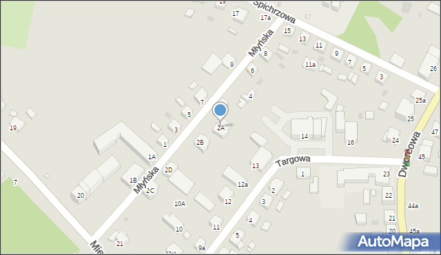 Pniewy, Młyńska, 2A, mapa Pniewy