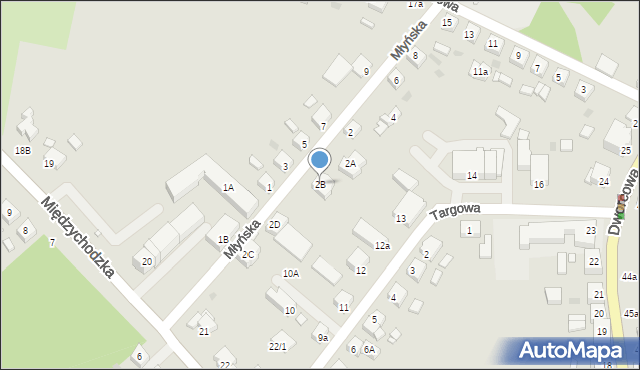 Pniewy, Młyńska, 2B, mapa Pniewy