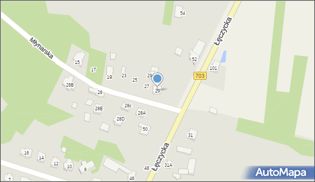 Poddębice, Młynarska, 29, mapa Poddębice