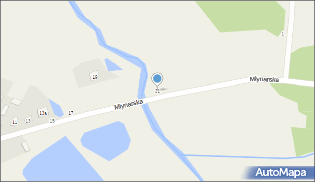 Podrudzie, Młynarska, 21, mapa Podrudzie